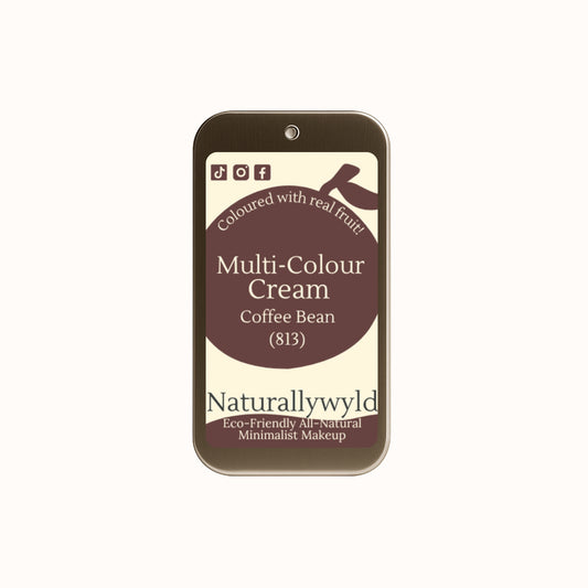 Coffee Bean vegan cream makeup – mocha brown all-in-one balm in eco-friendly 5g tin