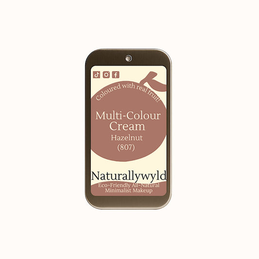 Hazelnut natural makeup cream in eco tin – 3-in-1 vegan lip, cheek, and eye colour