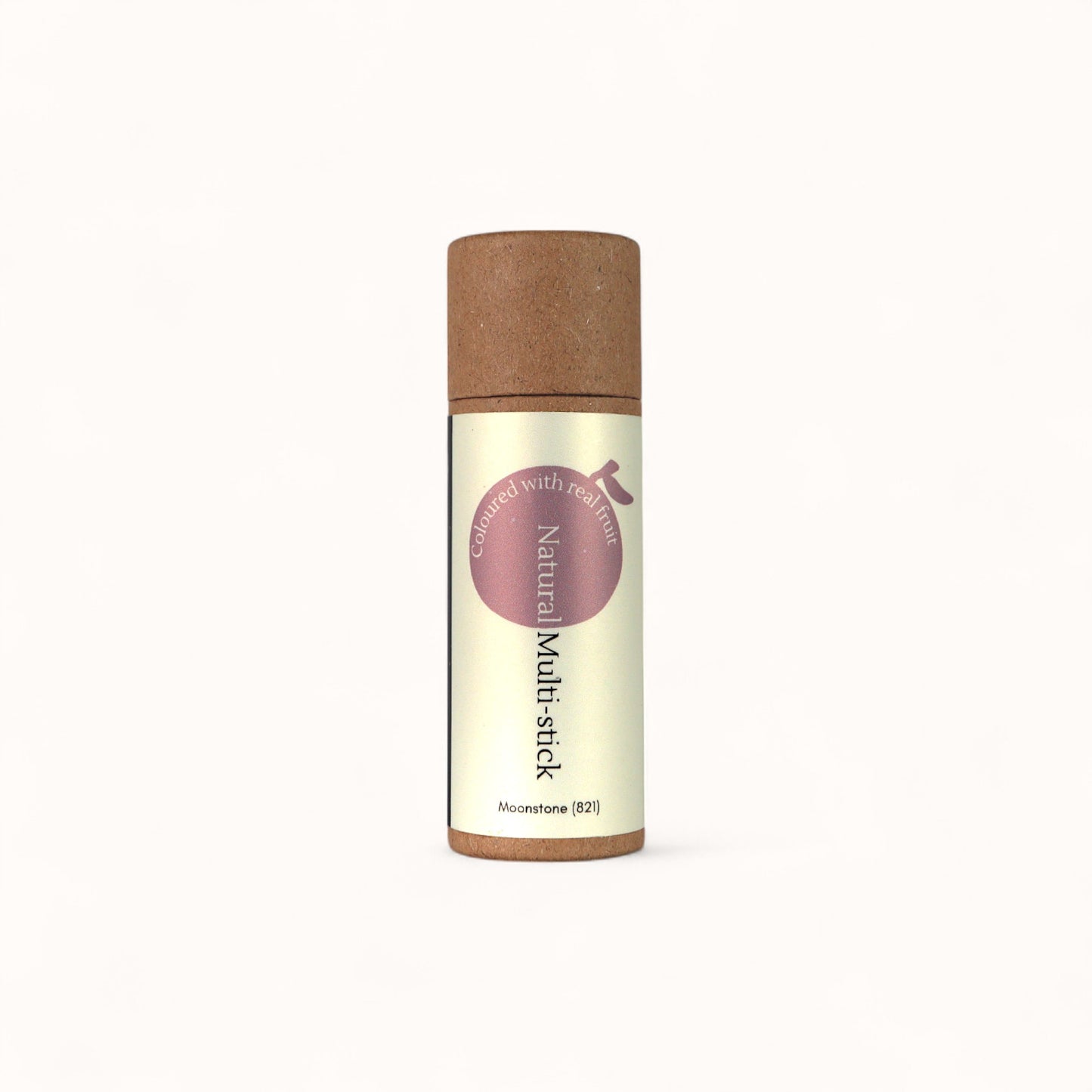 Front view of Moonstone Natural Multi-Stick by Naturally Wyld – a vegan, fruit-pigmented makeup stick with a luminous rose shimmer for lips, cheeks, and eyes.