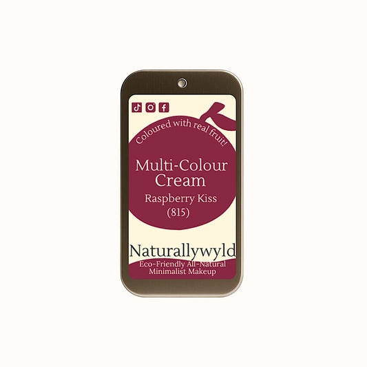Raspberry Kiss all-natural makeup balm in tin – vegan colour for lips, cheeks, and eyes