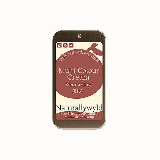 Sienna Clay vegan cream colour – warm  balm in plastic-free 5g tin for lips, cheeks, and eyes