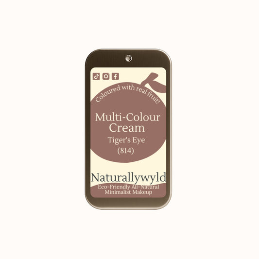Tiger’s Eye 5g natural colour cream in metal tin – multi-use balm for lips, cheeks, and eyes