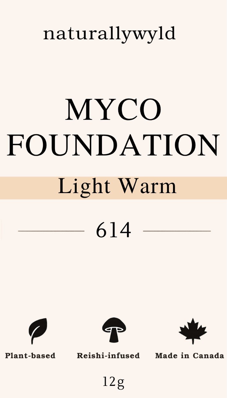MYCO Foundation 614 Light Warm label - plant-based, reishi-infused, made in Canada, 12g