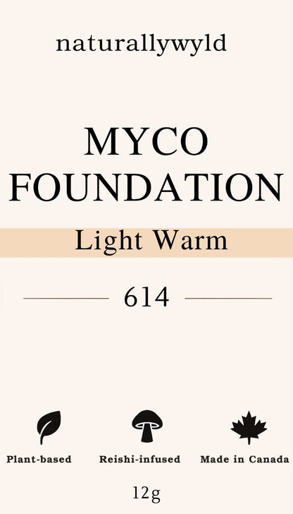 MYCO Foundation 614 Light Warm label - plant-based, reishi-infused, made in Canada, 12g