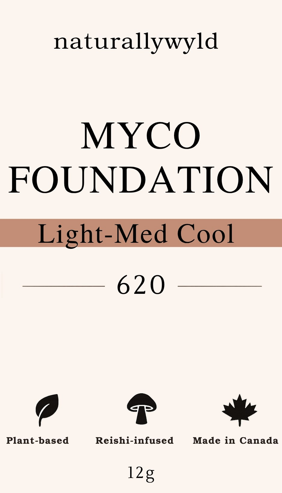 MYCO Foundation shade 620 Light-Medium Cool tin label - Naturally Wyld