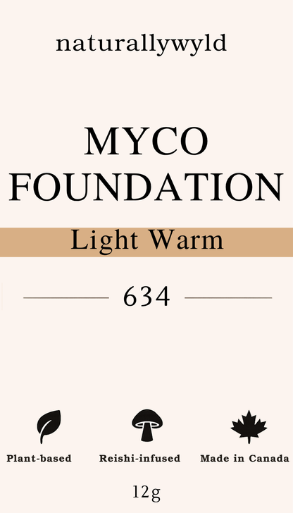 MYCO Foundation 634 Light Warm label - mushroom-powered vegan foundation by Naturally Wyld