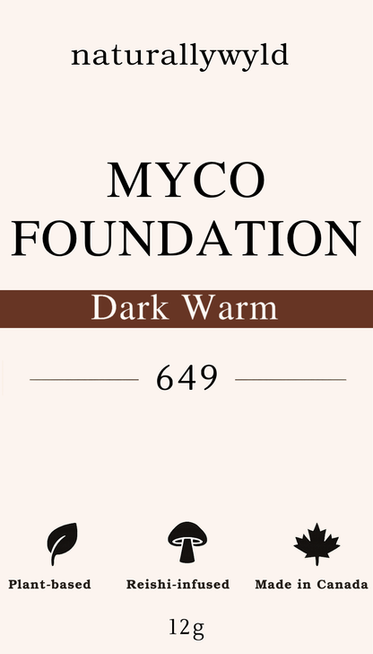 MYCO Foundation shade 649 Dark Warm label