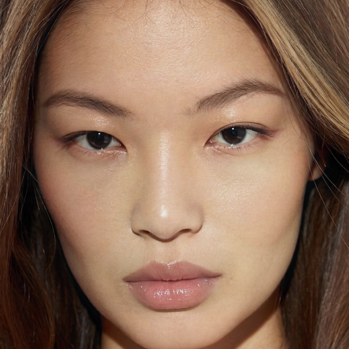Model wearing MYCO Foundation 658 Fair Cool - vegan mushroom-powered foundation for fair cool skin