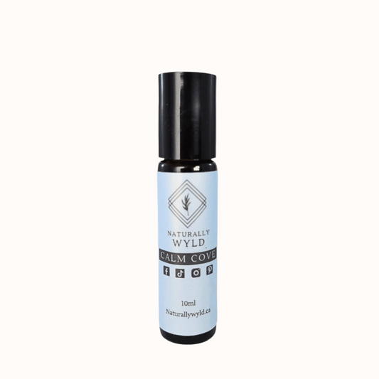 Naturally Wylds Calm Cove Essential Oil Roll-on Blend. Essential Oil Blend for stress. 100% essential oils, pure essential oils, Canadian made, Kelowna BC.