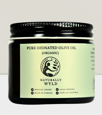 Front label, Ozonated oils, Ozonated Olive Oil, Ozone Salve, Before and after ozonated olive oil, Ozonated oils canada, Canadian Ozonated Oils, Canadian Ozonated Olive Oil. ( 2oz )