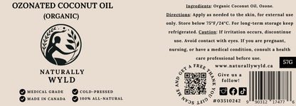 Ozonated Coconut Oil Naturally Wyld Canadian Made Label 