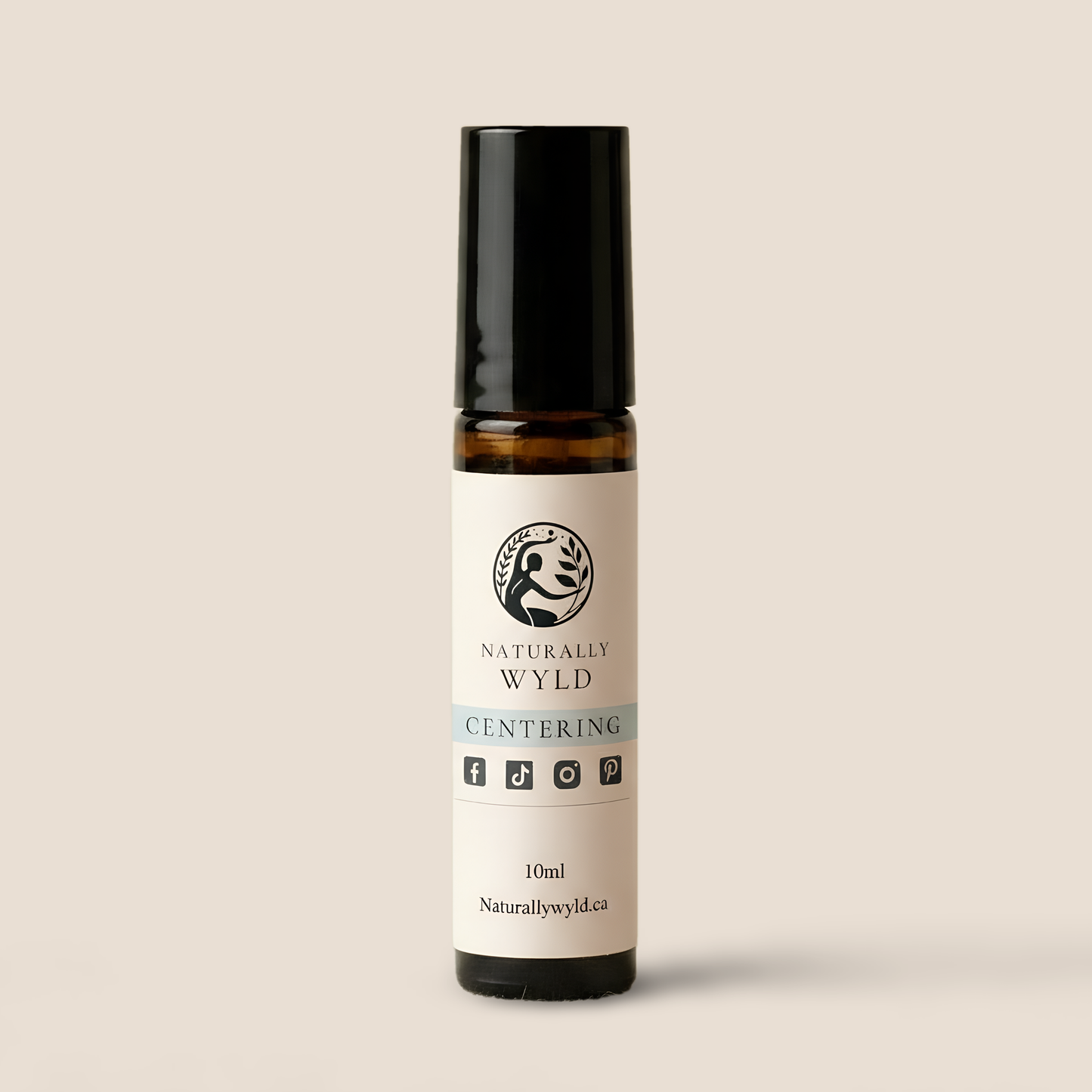 Centering essential oil roll-on in 10ml amber glass bottle by Naturally Wyld