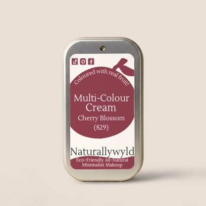 Cherry Blossom fruit-pigmented multi-colour cream in metal tin by Naturally Wyld
