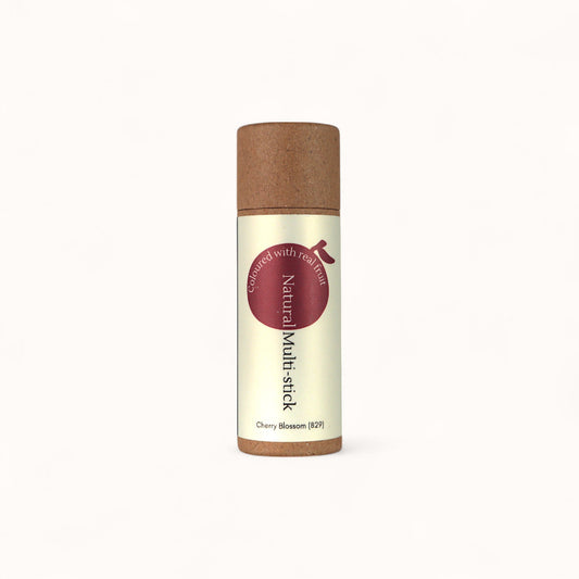 Front view of Cherry Blossom Natural Multi-Stick by Naturally Wyld – a vegan, fruit-pigmented makeup stick in rose shimmer.