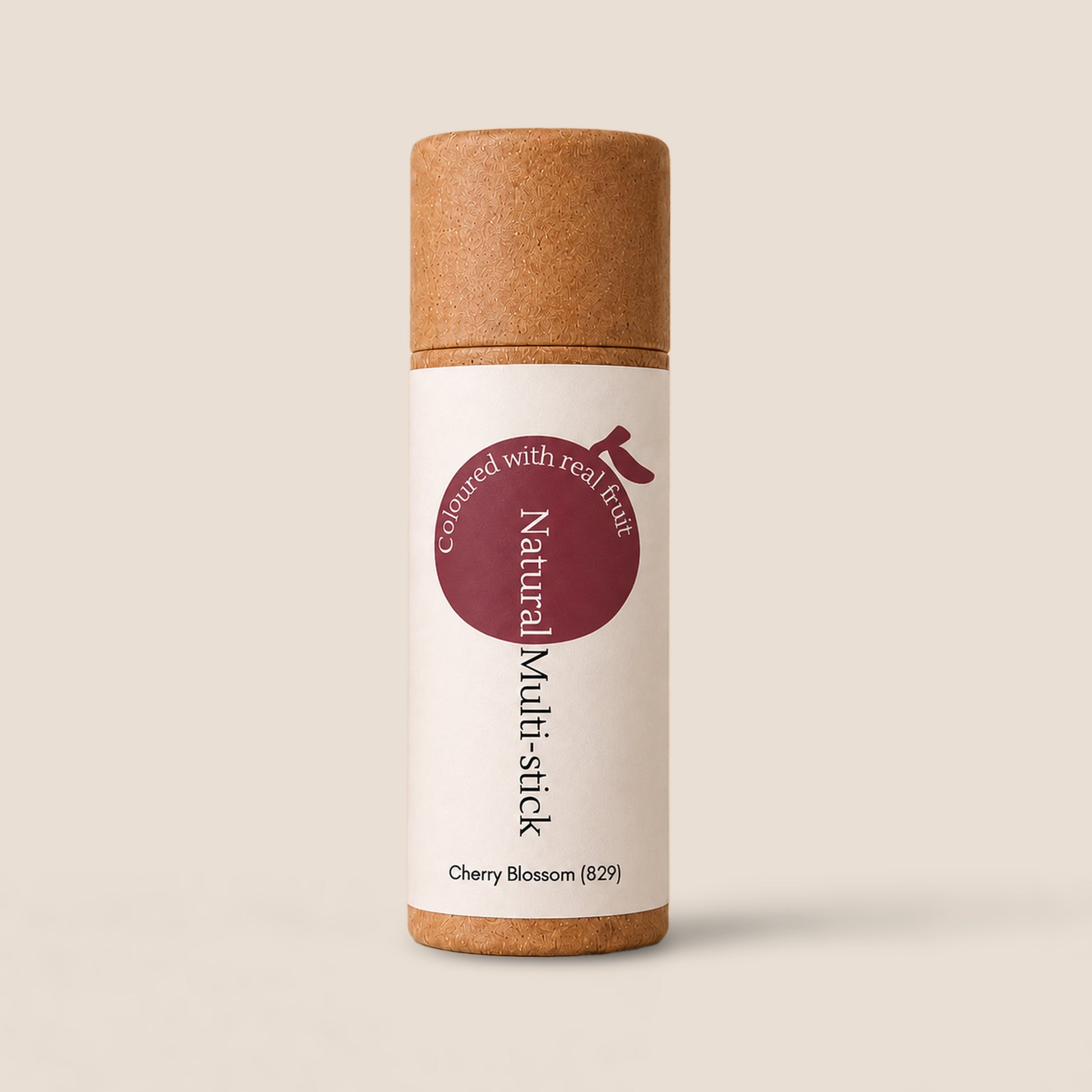 Front view of Cherry Blossom Natural Multi-Stick by Naturally Wyld – a vegan, fruit-pigmented makeup stick in rose shimmer.