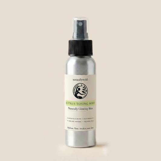 Citrus Toning Mist botanical face mist with rose water, aloe and cucumber in 120ml bottle by Naturally Wyld