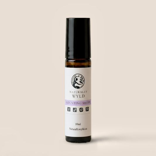 Counting Sheep sleep essential oil roll-on in 10ml amber glass bottle by Naturally Wyld