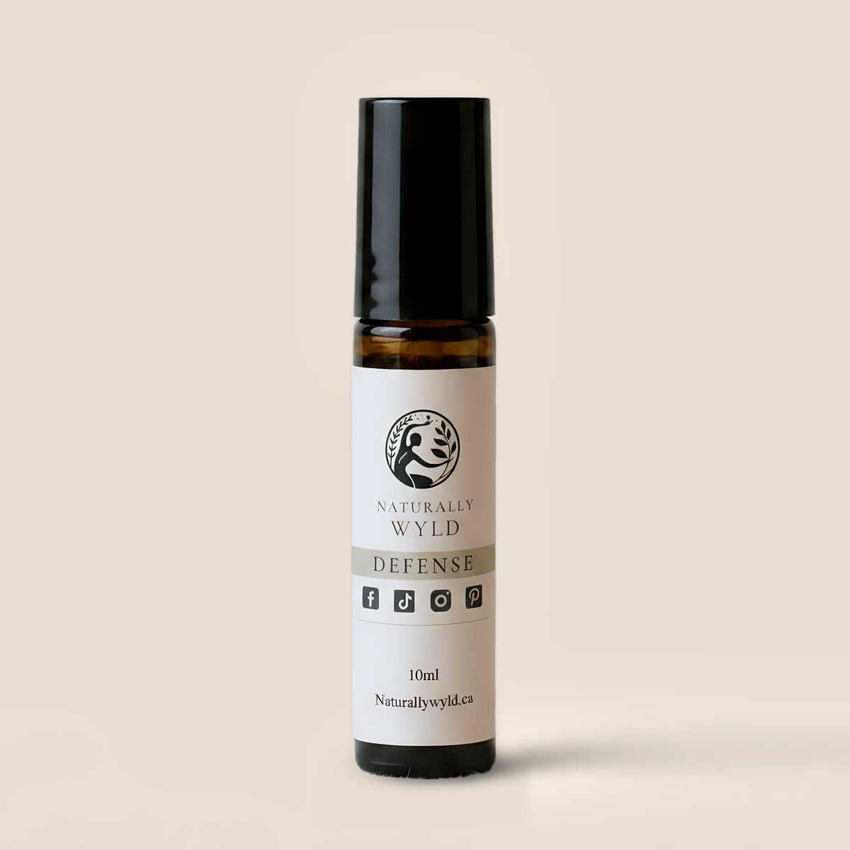 Defence essential oil roll-on blend in 10ml amber glass bottle by Naturally Wyld