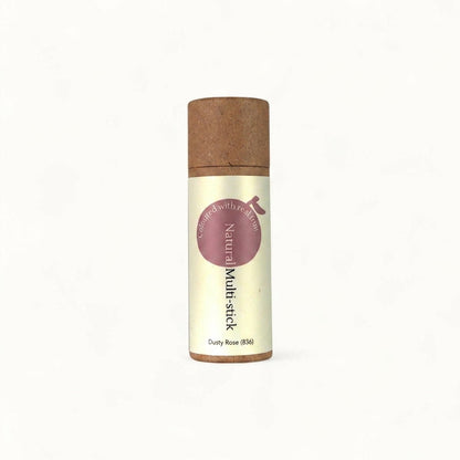 Dusty Rose fruit pigmented multi-stick – natural vegan cream stick for lips, cheeks, and eyes