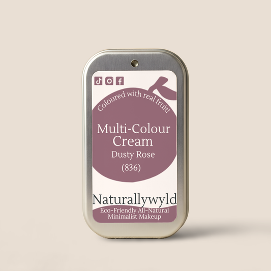Dusty Rose fruit-pigmented multi-colour cream in metal tin by Naturally Wyld