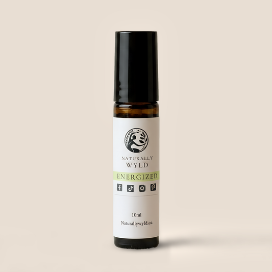 Energized essential oil roll-on in 10ml amber glass bottle by Naturally Wyld