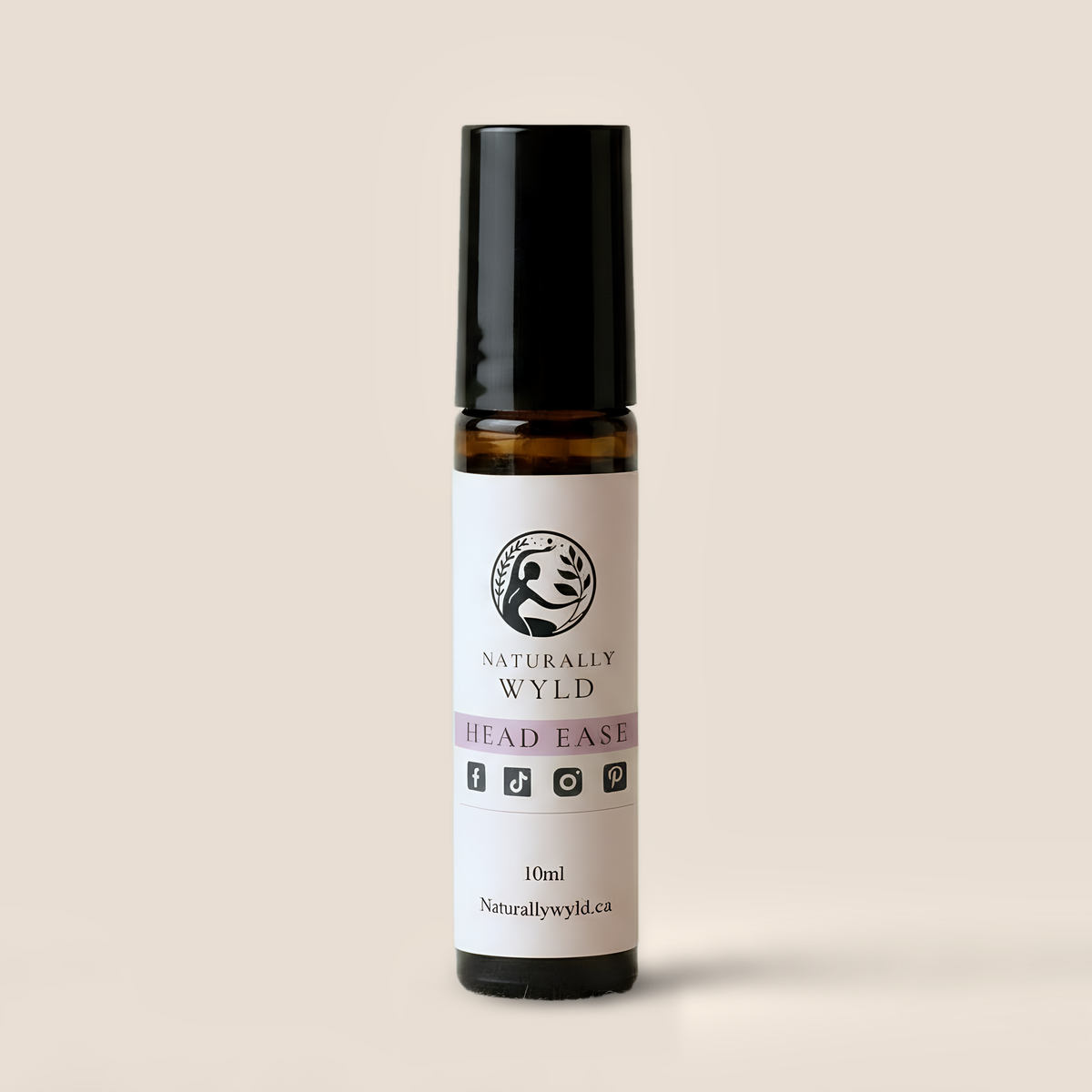 Head Ease essential oil roll-on in 10ml amber glass bottle by Naturally Wyld