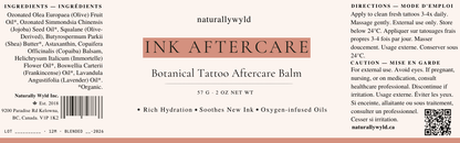 Ink Aftercare botanical tattoo aftercare balm label