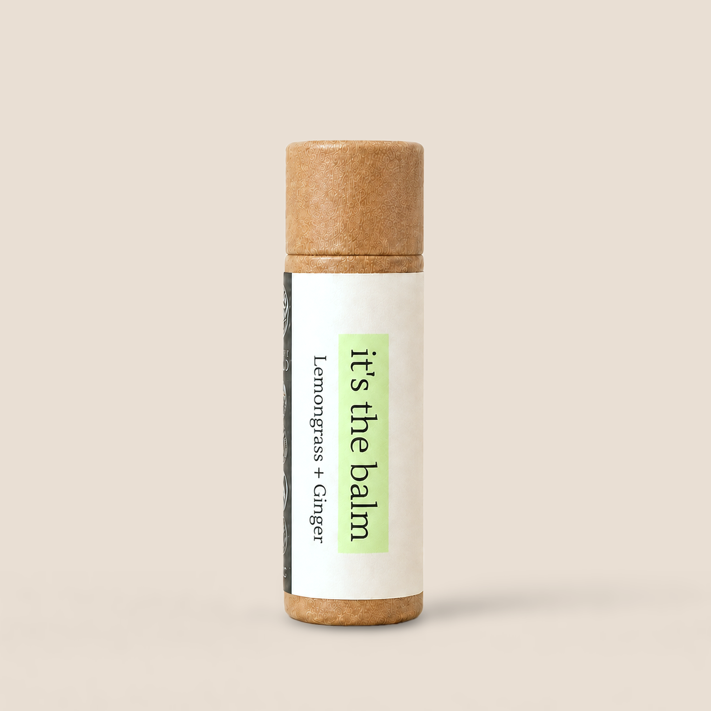 Lemongrass and Ginger all-natural lip balm in 10g eco-friendly kraft tube by Naturally Wyld