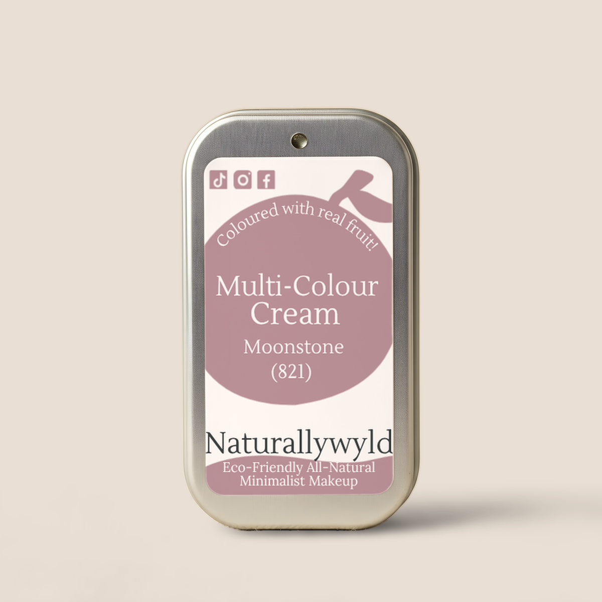 Moonstone fruit-pigmented multi-colour cream in metal tin by Naturally Wyld