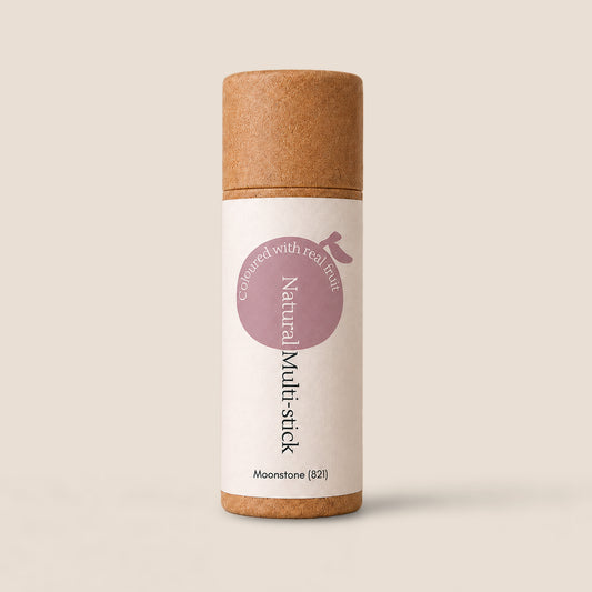 Front view of Moonstone Natural Multi-Stick by Naturally Wyld – a vegan, fruit-pigmented makeup stick with a luminous rose shimmer for lips, cheeks, and eyes.