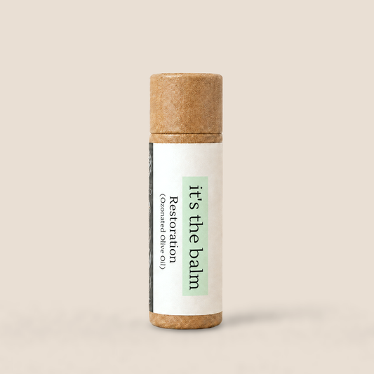 Ozonated Olive Oil all-natural lip balm in 10g eco-friendly kraft tube by Naturally Wyld