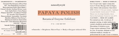Papaya Polish botanical enzyme exfoliant label