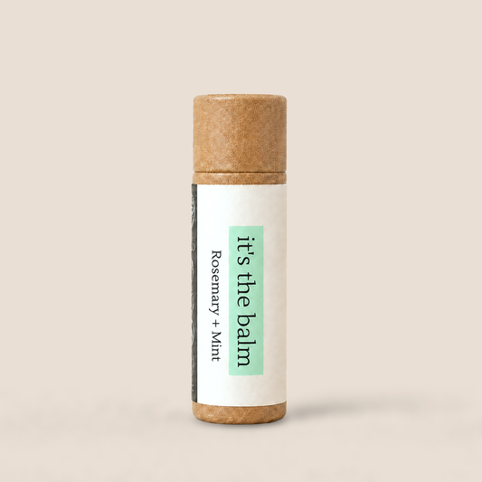 Rosemary and Mint all-natural lip balm in 10g eco-friendly kraft tube by Naturally Wyld