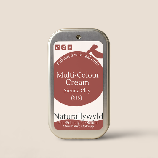 Sienna Clay fruit-pigmented multi-colour cream in metal tin by Naturally Wyld