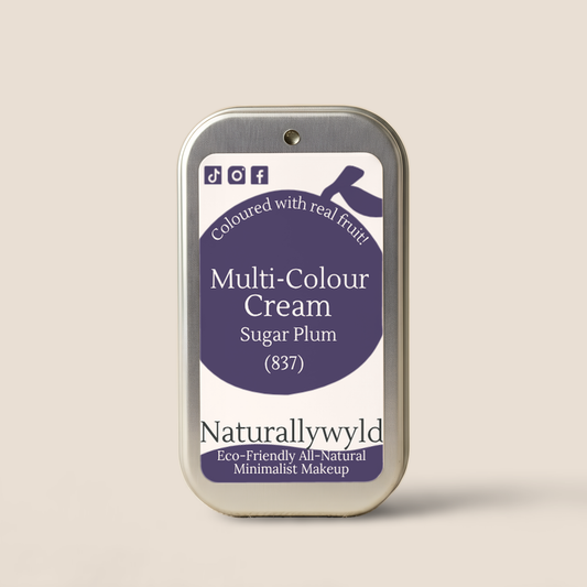 Sugar Plum fruit-pigmented multi-colour cream in metal tin by Naturally Wyld