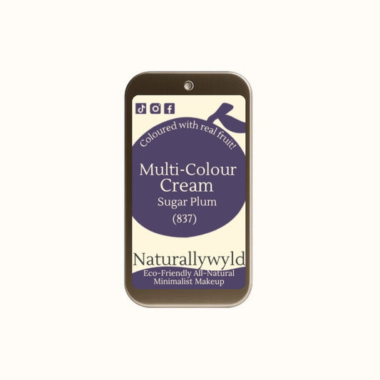 Sugar Plum multi-use cream in reusable tin – plastic-free, all-natural colour for lips, cheeks, and eyelids