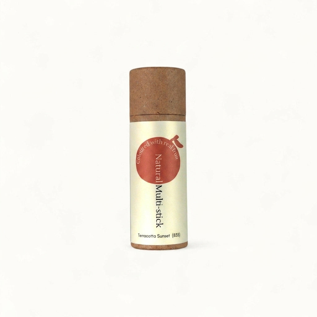 Terracotta Sunset fruit pigmented multi-stick – natural vegan cream stick for lips, cheeks, and eyes