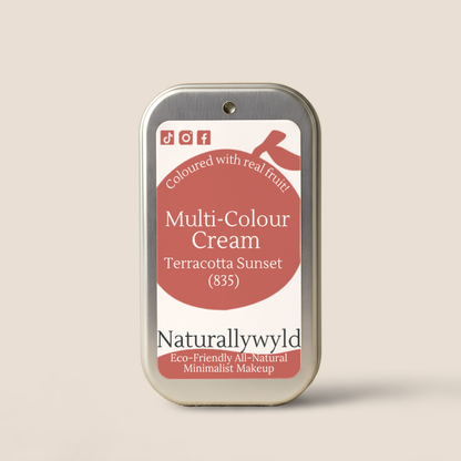 Terracotta Sunset fruit-pigmented multi-colour cream in metal tin by Naturally Wyld