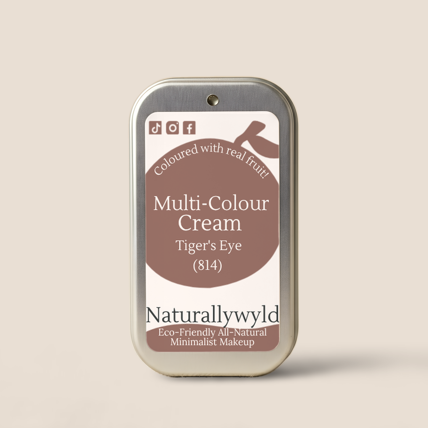 Tiger's Eye fruit-pigmented multi-colour cream in metal tin by Naturally Wyld