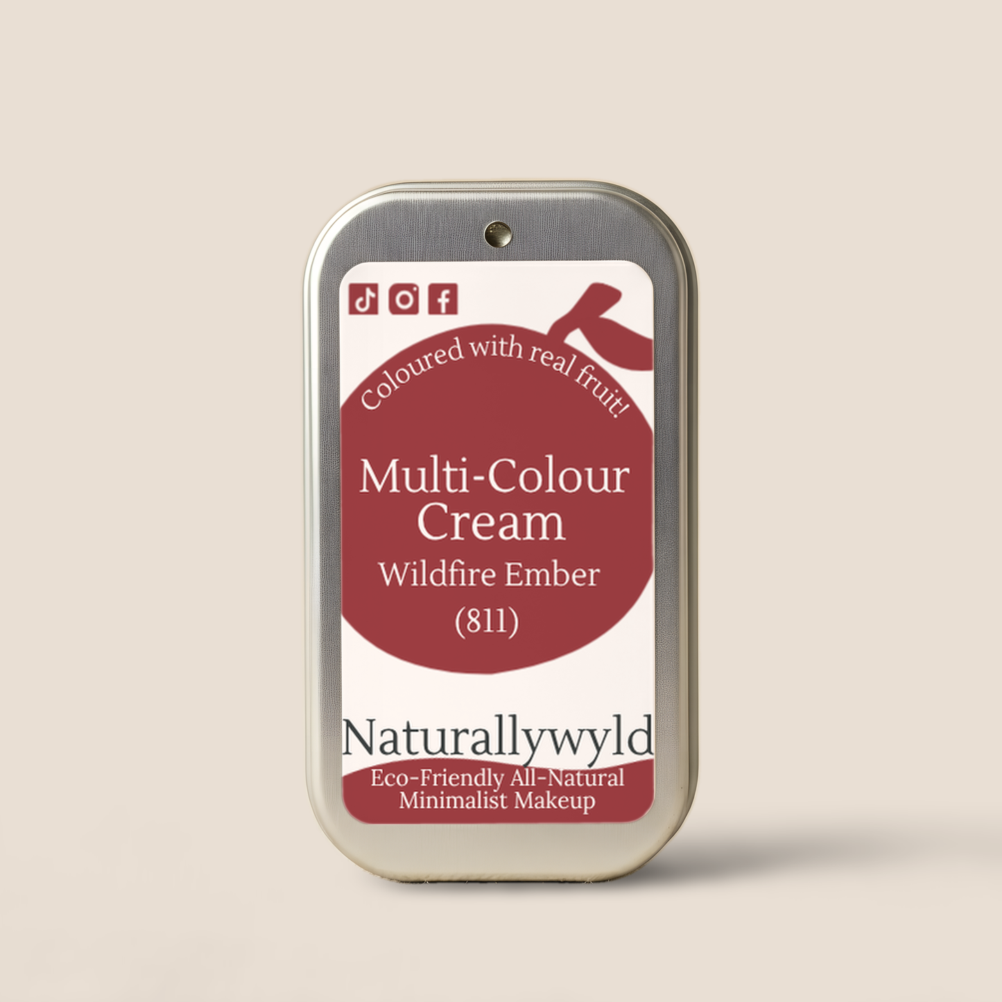 Wildfire Ember fruit-pigmented multi-colour cream in metal tin by Naturally Wyld