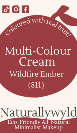Wildfire Ember multi-colour cream label with full ingredients list by Naturally Wyld