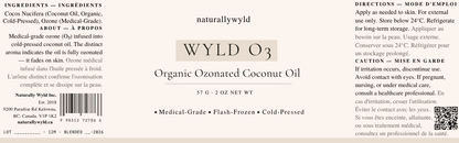 WYLD O3 ozonated coconut oil label